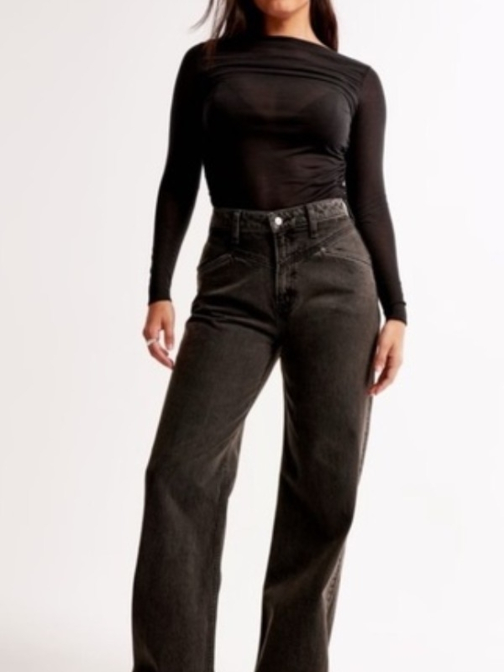 Abercrombie & Fitch Black Wide Leg Jeans